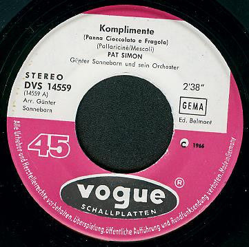 Pat Simon : Komplimente / Der Spatz In Der Hand (7", Single)