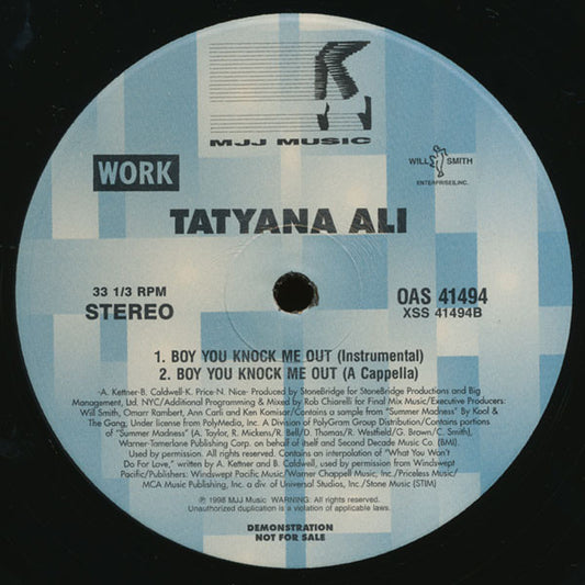 Tatyana Ali : Boy You Knock Me Out (12", Promo)