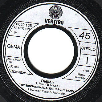 The Sensational Alex Harvey Band : Delilah (7", Single)