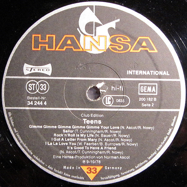 The Teens : The Teens (LP, Album, Club)