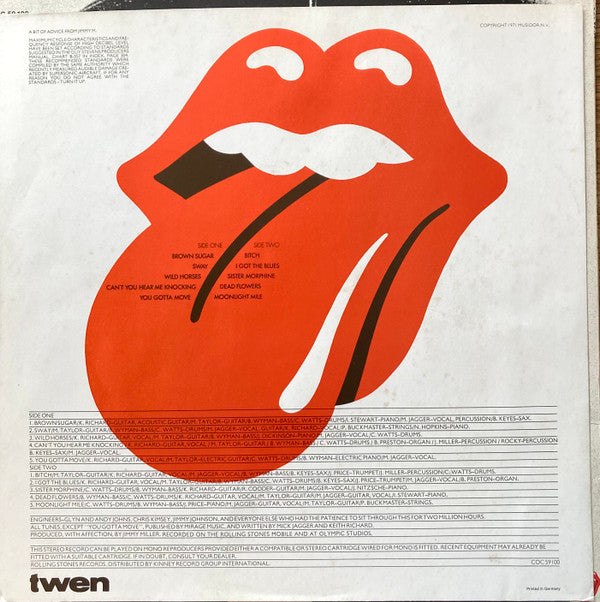 The Rolling Stones : Sticky Fingers (LP, Album, RE, Zip)