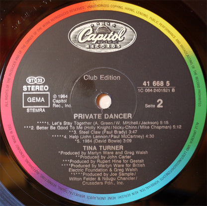 Tina Turner : Private Dancer (LP, Album, Club)