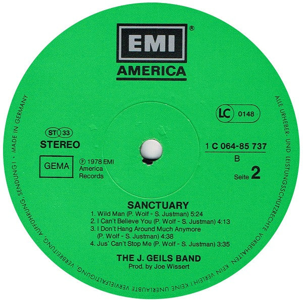 The J. Geils Band : Sanctuary. (LP, Album, Gre)