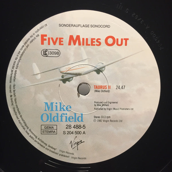 Mike Oldfield : Five Miles Out (LP, Album, Gat)