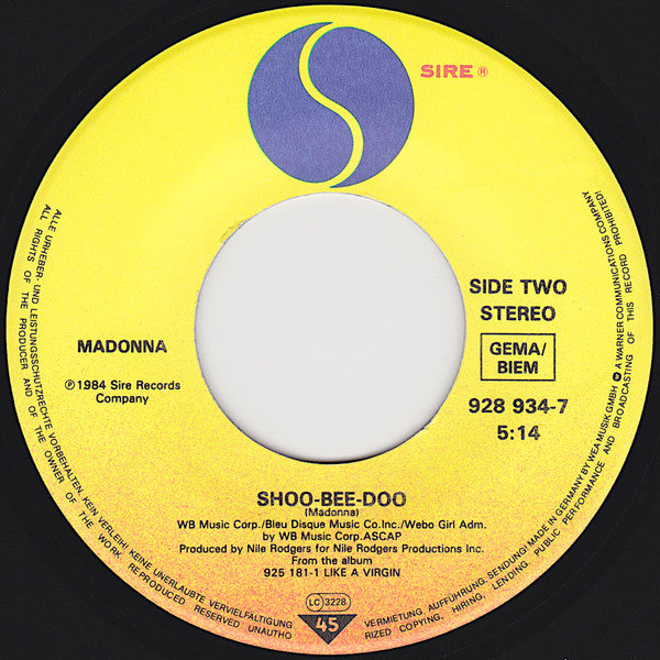 Madonna : Into The Groove (7", Single)