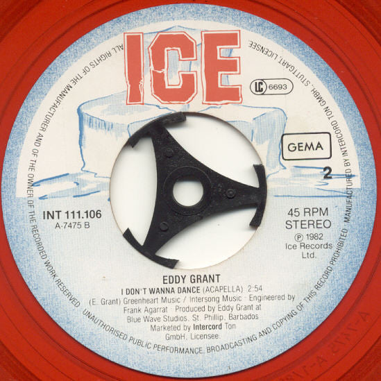 Eddy Grant : I Don't Wanna Dance (7", Single, Red)