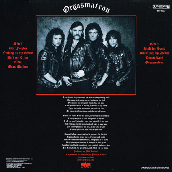 Motörhead : Orgasmatron (LP, Album)