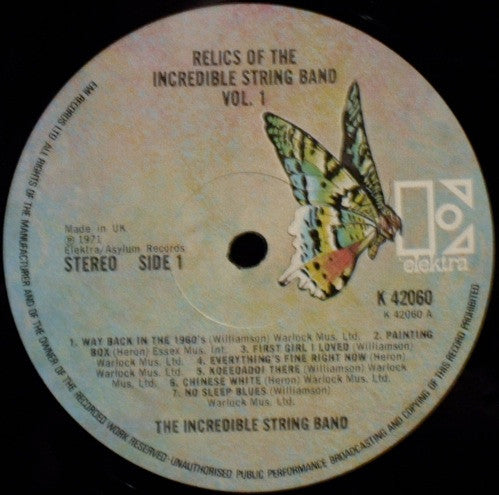 The Incredible String Band : Relics Of The Incredible String Band (LP, Comp)