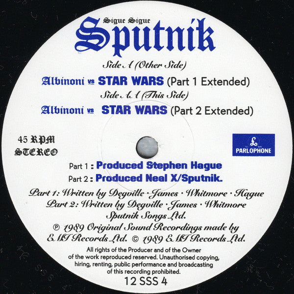 Sigue Sigue Sputnik : Albinoni Vs Star Wars (12", Single)