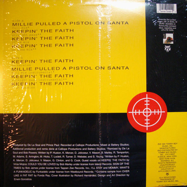 De La Soul : Millie Pulled A Pistol On Santa / Keepin' The Faith (12")