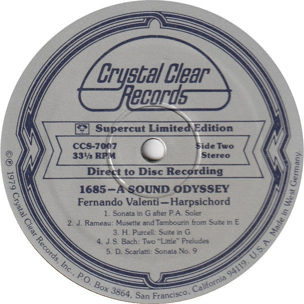 Fernando Valenti : 1685: A Sound Odyssey (LP, Ltd, Dir)