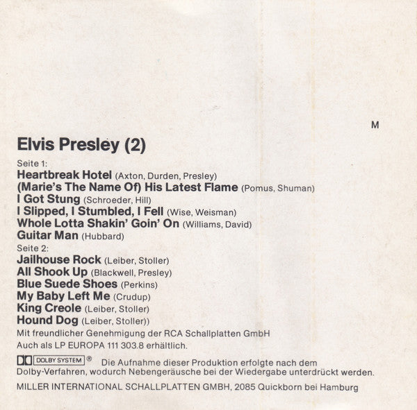 Elvis Presley : Elvis Presley (2) (Cass, Comp)