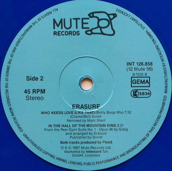 Erasure : It Doesn't Have To Be (12", Maxi, Blu)