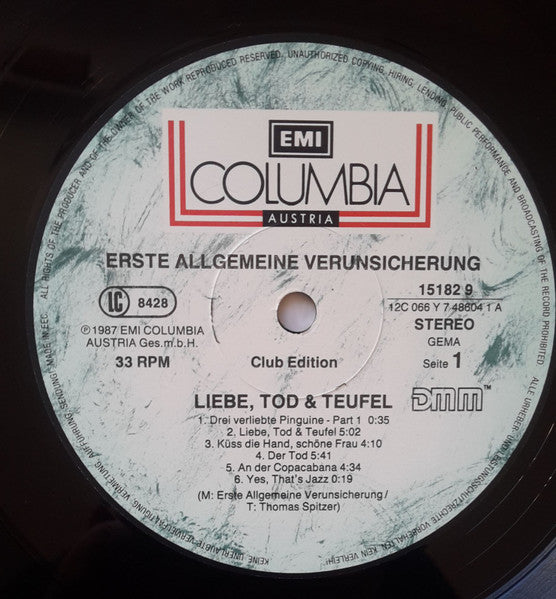 EAV (Erste Allgemeine Verunsicherung) : Liebe, Tod & Teufel (Teil 1) (LP, Album, Club)