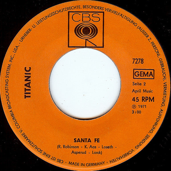Titanic (3) : Half Breed - Santa Fe (7", Single)