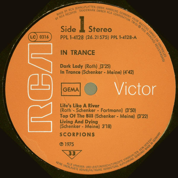 Scorpions : In Trance (LP, Album, RP)