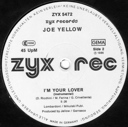Joe Yellow : I'm Your Lover (12", Maxi)