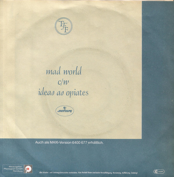 Tears For Fears : Mad World (7", Single)