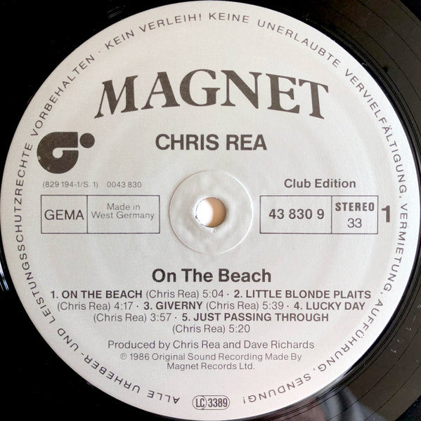 Chris Rea : On The Beach (LP, Album, Clu)