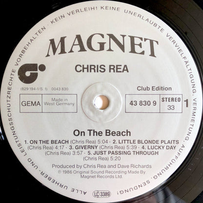 Chris Rea : On The Beach (LP, Album, Clu)