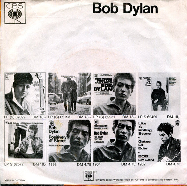Bob Dylan : Rainy Day Women (7", Single)