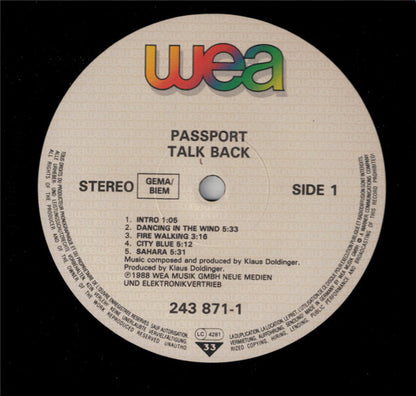 Passport (2) : Talk Back (LP, Album)