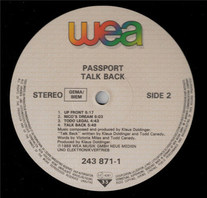 Passport (2) : Talk Back (LP, Album)