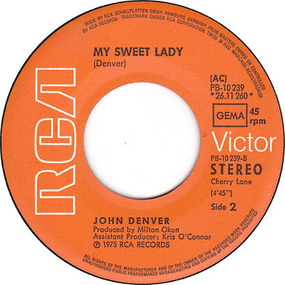 John Denver : Thank God I'm A Country Boy (7", Single)