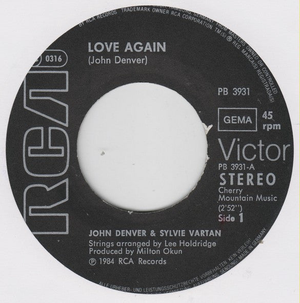 John Denver & Sylvie Vartan : Love Again (7", Single)