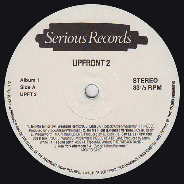 Various : Upfront 2 (2xLP, Album, Comp, P/Mixed)