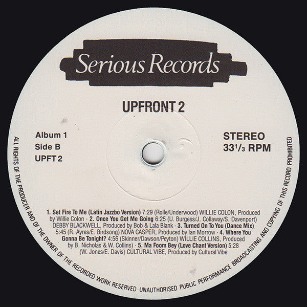 Various : Upfront 2 (2xLP, Album, Comp, P/Mixed)