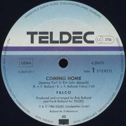 Falco : Coming Home (Jeanny Part 2, Ein Jahr Danach) (12", Maxi)