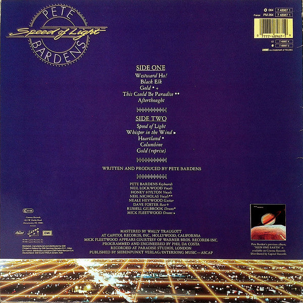 Pete Bardens* : Speed Of Light (LP, Album)