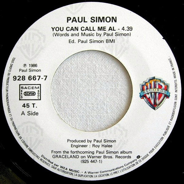 Paul Simon : You Can Call Me Al (7", Single)