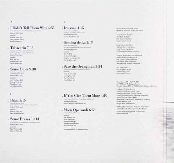 Andrea Motis, WDR Big Band Cologne*, Mike Mossman* : Colors & Shadows (2xLP, Album, 180)