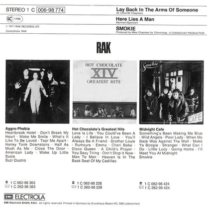 Smokie : Lay Back In The Arms Of Someone (7", Single, Tel)