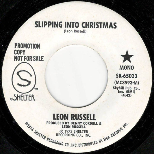 Leon Russell : Slipping Into Christmas (7", Single, Mono, Promo)