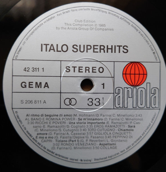 Various : Italo Super Hits (LP, Comp, Clu)