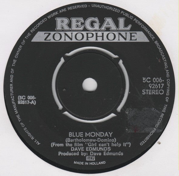 Dave Edmunds : Blue Monday (7", Single)