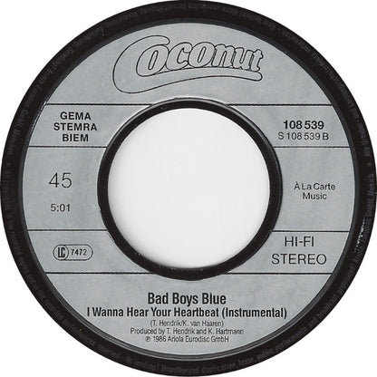 Bad Boys Blue : I Wanna Hear Your Heartbeat ›Sunday Girl‹ (7", Single)