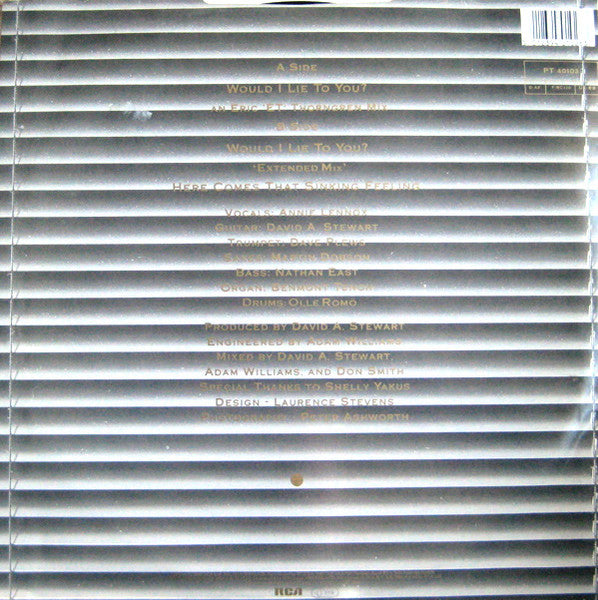 Eurythmics : Would I Lie To You? (12", Single)