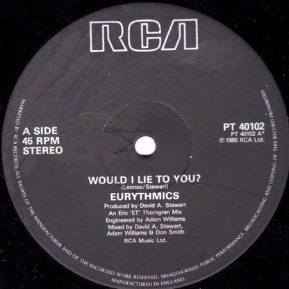 Eurythmics : Would I Lie To You? (12", Single)