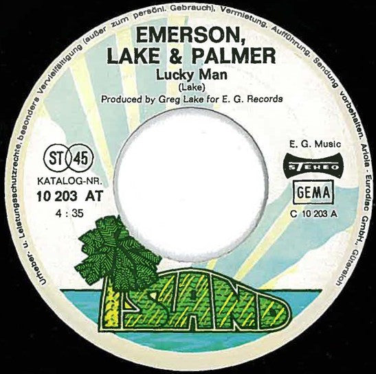 Emerson, Lake & Palmer : Lucky Man / Knife-Edge (7", Single, RE)