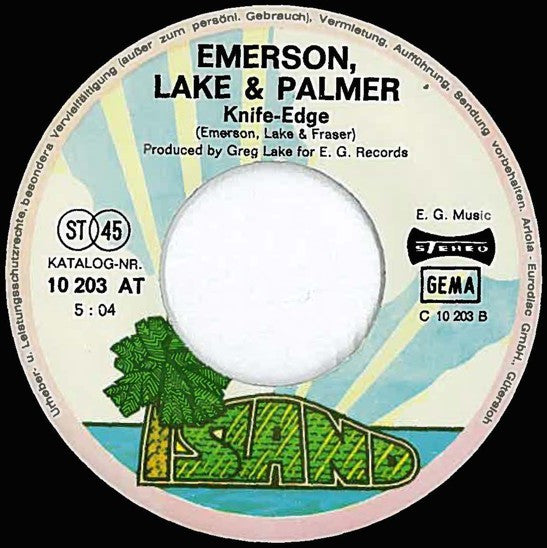 Emerson, Lake & Palmer : Lucky Man / Knife-Edge (7", Single, RE)