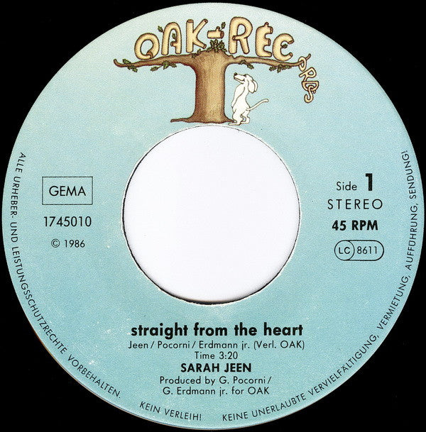 Sarah Jeen : Straight From The Heart (7", Single)