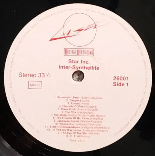 Star Inc. : Inter Synthellite - 28 Synthesizer Hits (LP, Album, RE)