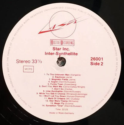 Star Inc. : Inter Synthellite - 28 Synthesizer Hits (LP, Album, RE)