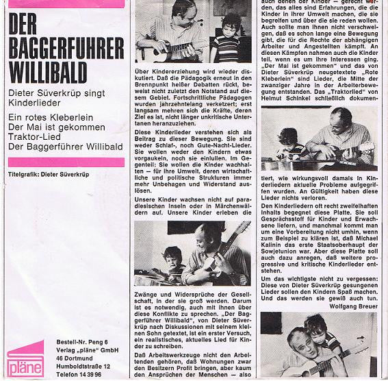 Dieter Süverkrüp : Der Baggerführer Willibald (7", Mono)