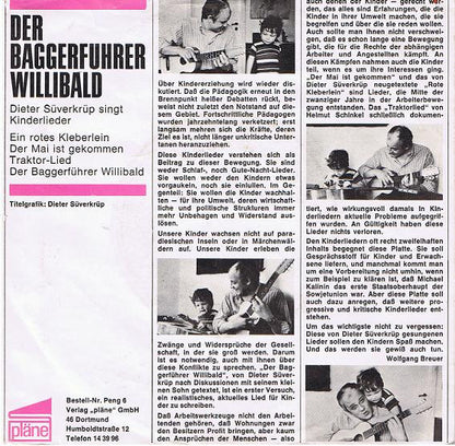 Dieter Süverkrüp : Der Baggerführer Willibald (7", Mono)