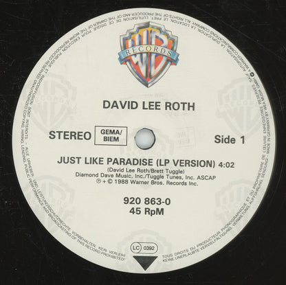 David Lee Roth : Just Like Paradise (12", Single)